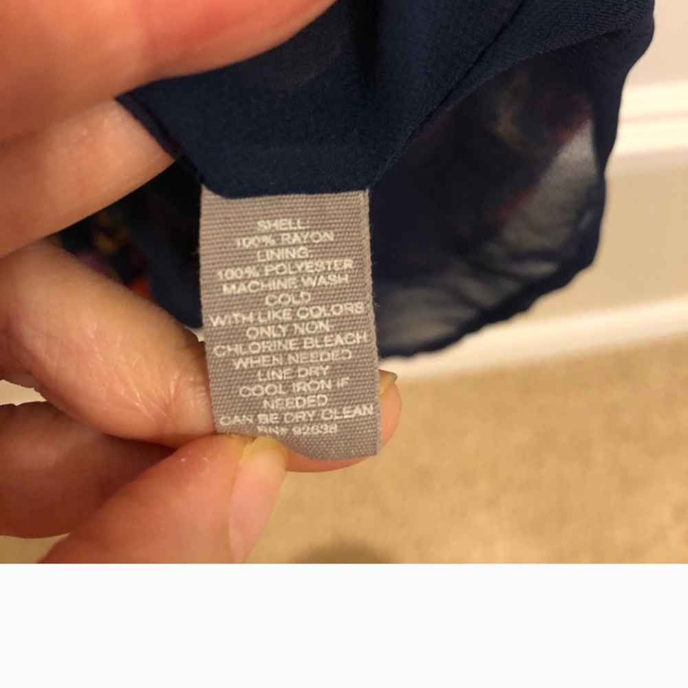 Fossil Navy Patterned Flutter Short Sleeve Dress … - image 3